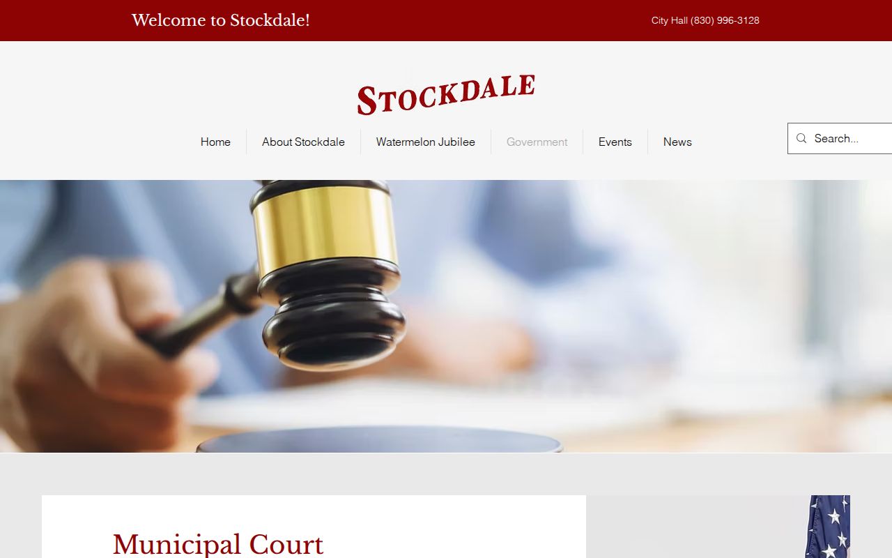 Current Stockdale Municipal Court judge and staff contact