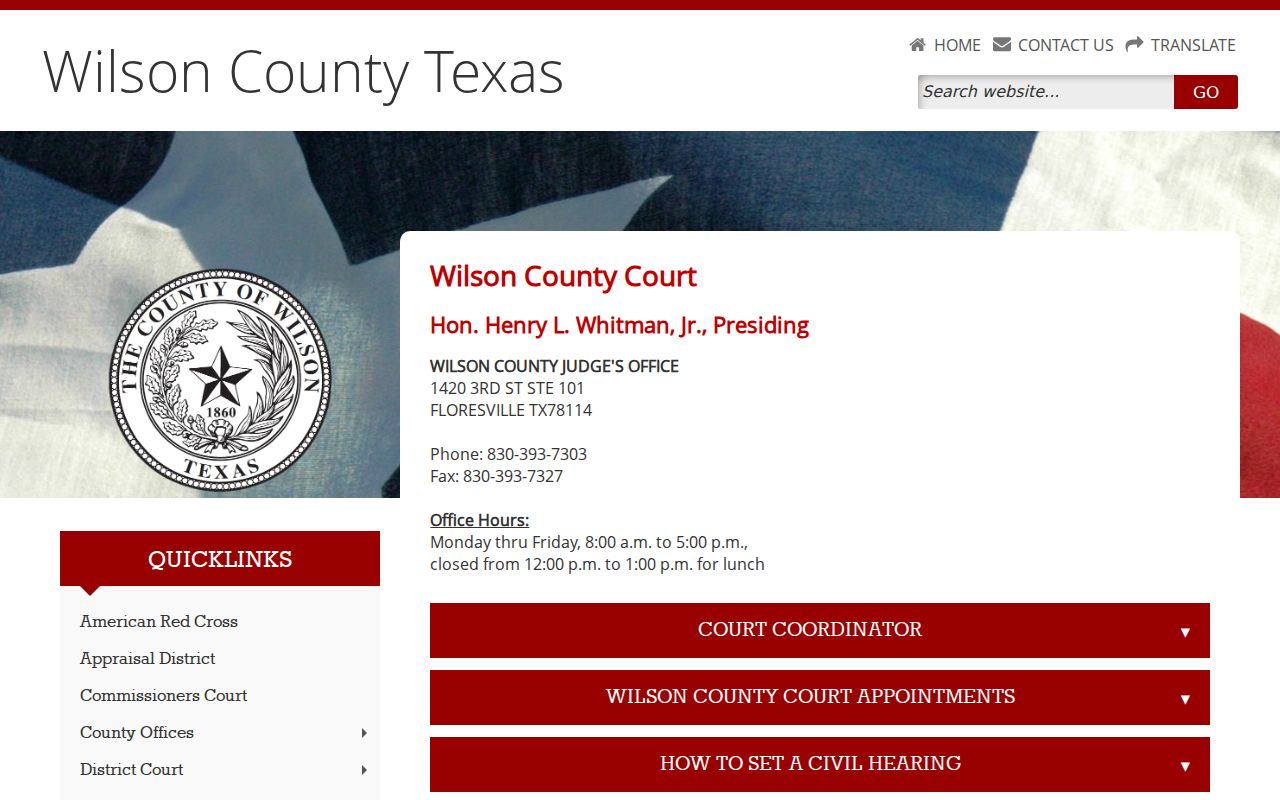 Wilson County court docket coordinator and setting request